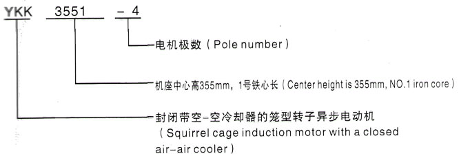 YKK系列(H355-1000)高压JR116-8三相异步电机西安泰富西玛电机型号说明